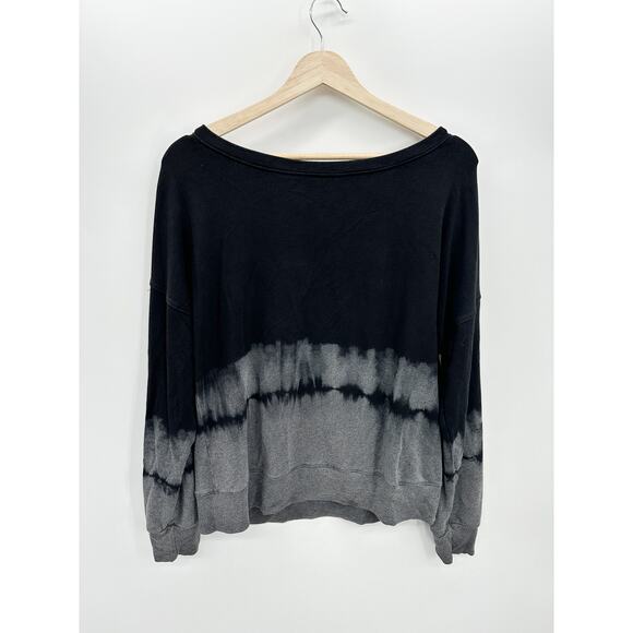 Sundry Sweatshirt Women Size 2 Black Gray Ombre Crewneck Pullover Rayon Stretch - Picture 1 of 7